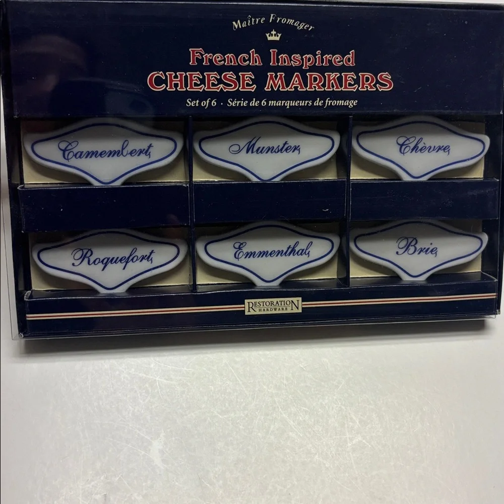 Restoration Hardware set of 6 French inspired cheese markers